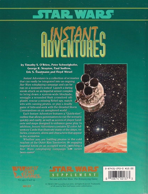 Star wars D6 - Instant Adventures (B-Grade) (Genbrug)
